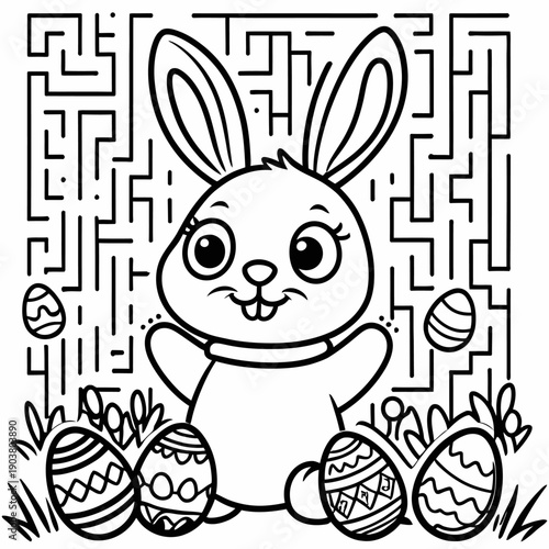 picture of a rabbit in a coloring book