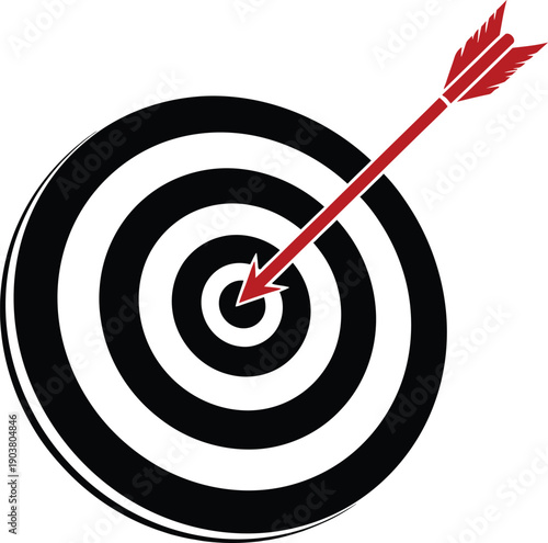 Bullseye target with red arrow