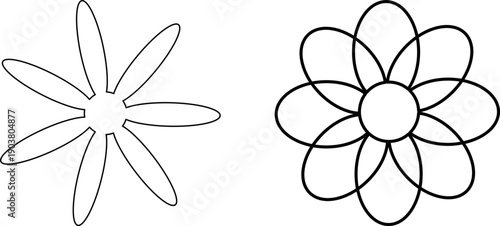 Daisy flower outline icon on transparent. Daisy flower outline flat icon, isolated on transparent background. EPS 10 version.