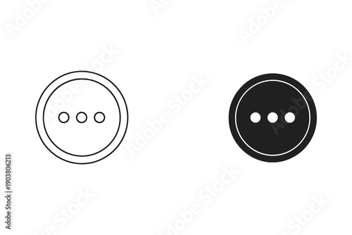 Black and white shirt buttons vector illustration flat design