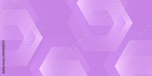Abstract hexagon purple gradient with arrow sign pattern background. Digital hexagon concept. Suit for wallpaper, poster, banner, presentation, website. Vector illustration
