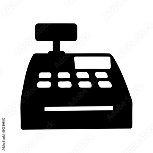 Electronic point of sale system with numeric keypad and card reader Vector, illustration
