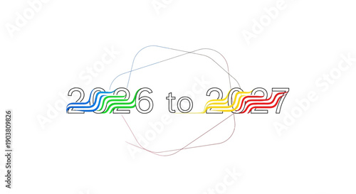 Dynamic visual showing the exciting progression of time between years 2026 and 2027