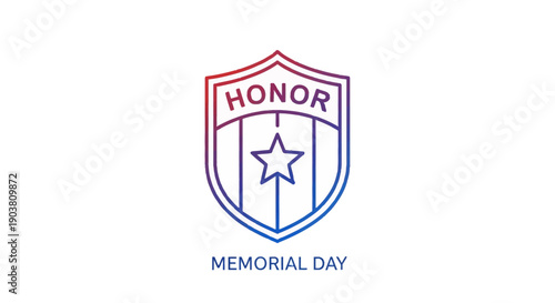 Commemorative Memorial Day emblem for honoring fallen heroes with patriotic red white and blue