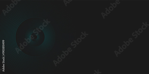 Abstract greenish blue circle lines overlay pattern