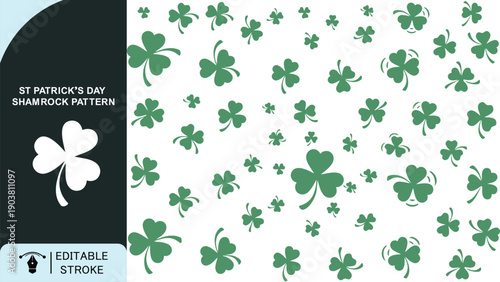 St Patricks Day Shamrock Pattern Background