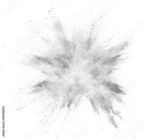 Gray halftone explosion effect graphic