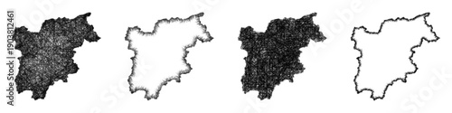 Sketch Trentino-Alto Adige map design set