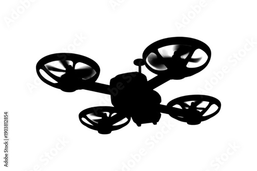 Silhouette of a quadcopter drone