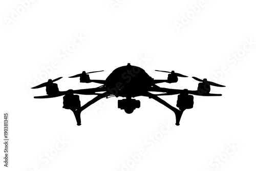 Silhouette of a quadcopter drone
