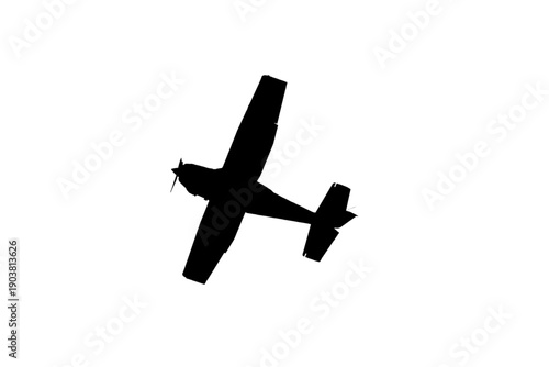 Silhouette of a single-engine propeller plane
