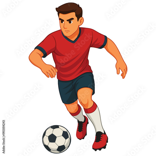 Powerful Shooting Action of soccer player