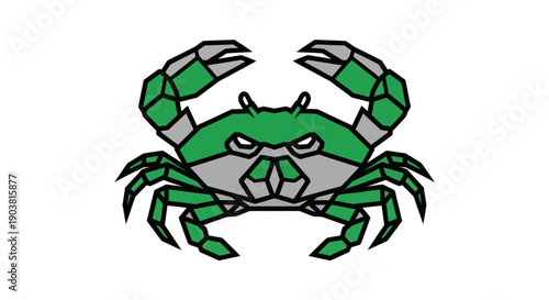 Geometric crab illustration on white background