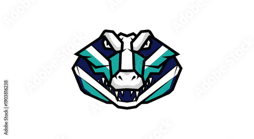 Geometric crocodile head illustration