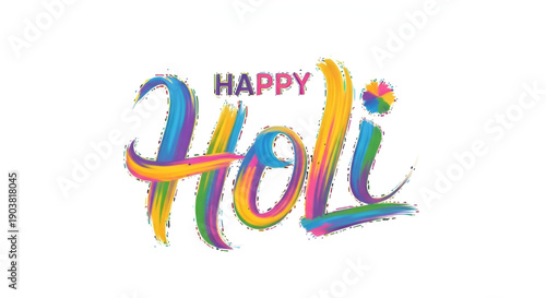 Happy Holi: A vibrant and colorful illustration captures the joyful spirit of the Indian festival of Holi, where vivid hues and communal celebrations abound.