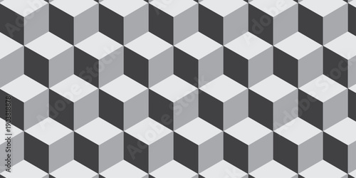 3d modeling cubes Illustration decoration seamless gray material pattern square design.