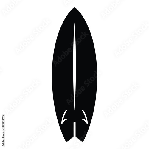 Black and white surfboard silhouette monochrome outline de