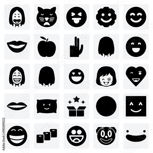 Minimalist Representations Of Common Emotions Such As Frowning, Laughing, And Smiling For Clean User Interface Design.