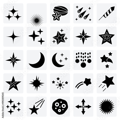 Star Overlays And Cosmic Patterns – Glowing, Arranged, And Staggered Stars For Creative Backgrounds And Graphic Design Elements.