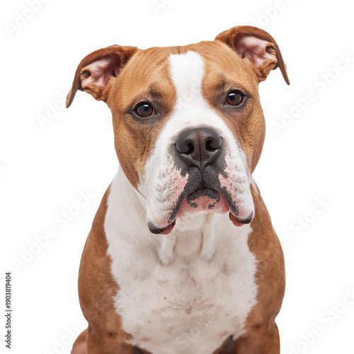 Dog Sits With a Serious Expression Against a Plain Background Showing Strong ...