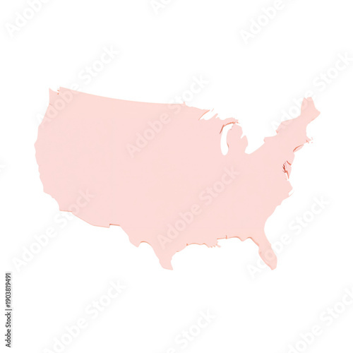 Outline of the United States in Light Color on a Plain Background