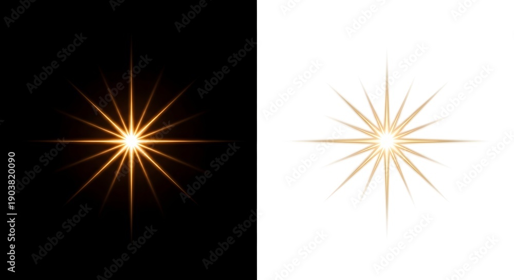 Fototapeta premium Starburst effects on black and white backgrounds