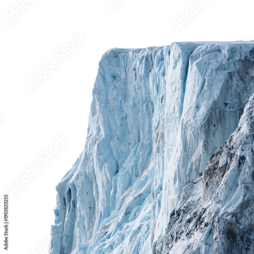 Mountains of Ice Rise From the Ground With Steep Cliffs in the Frozen Landscape