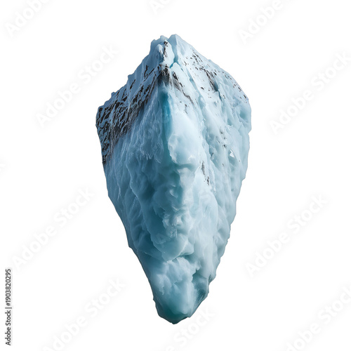 Iceberg Structure Floating in Water Showcasing Its Blue and White Colors Duri...