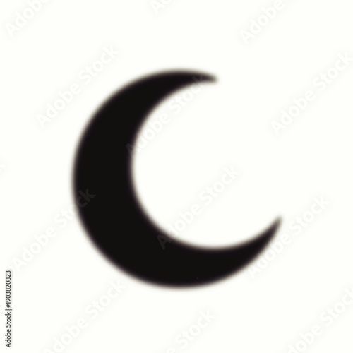 Crescent Moon Shape Silhouette Icon.