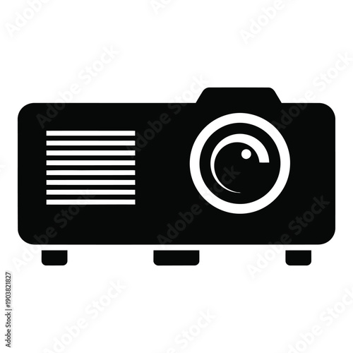Black and white camera with lens and vent details monochrome camera lens