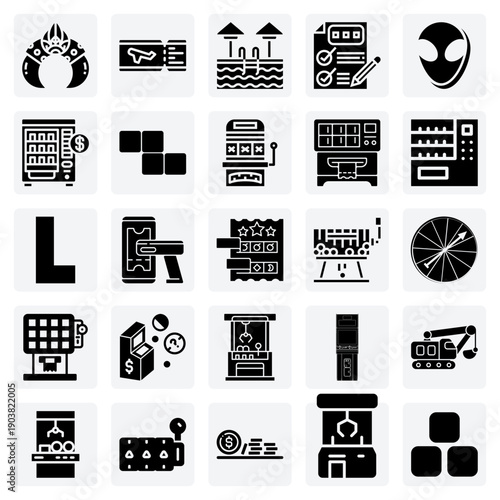 Funfair And Game Center Activities – Lottery Tickets, Claw Machines, And High Score Graphics For Event Designs.