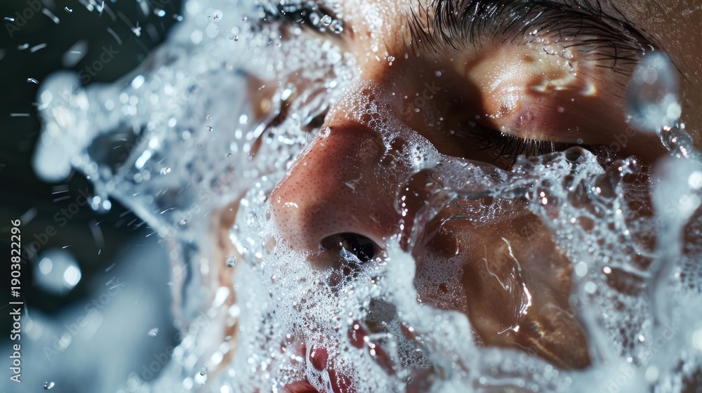 Fototapeta premium Woman Swimming in Water Closeup.