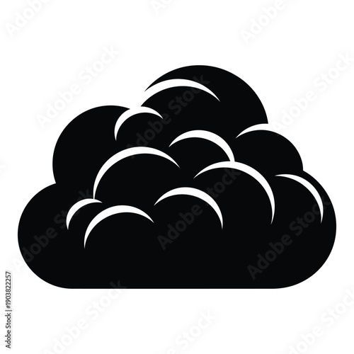 Black and white stylized cumulus cloud monochrome weather 1