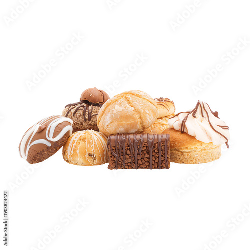 Baked Goods Arranged on a Table With Various Types of Desserts at a Gathering...