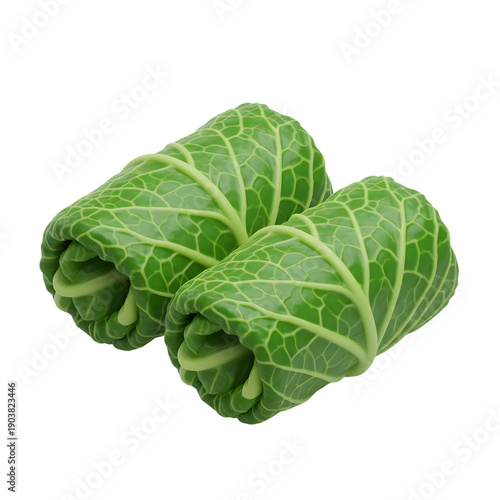 Gourmet Stuffed Green Cabbage Rolls or Sarma Isolated on Transparent Background Food Illustration PNG