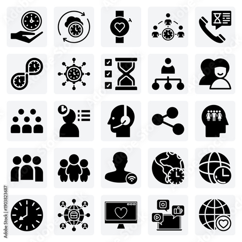 The Social Aspect Of Time – Teamwork, Personal Relationships, And Digital Conversations For Lifestyle And Business Graphics