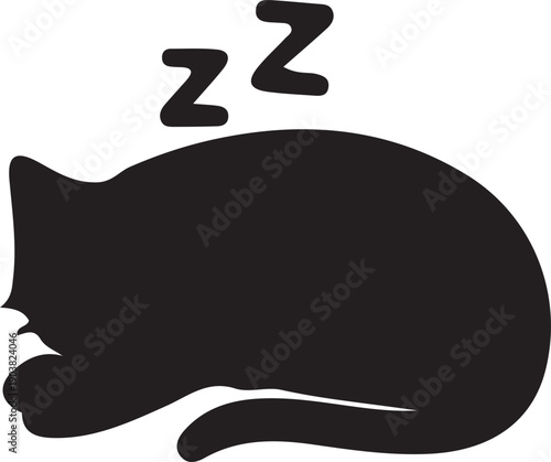 Sleeping cat isolated on transparent background