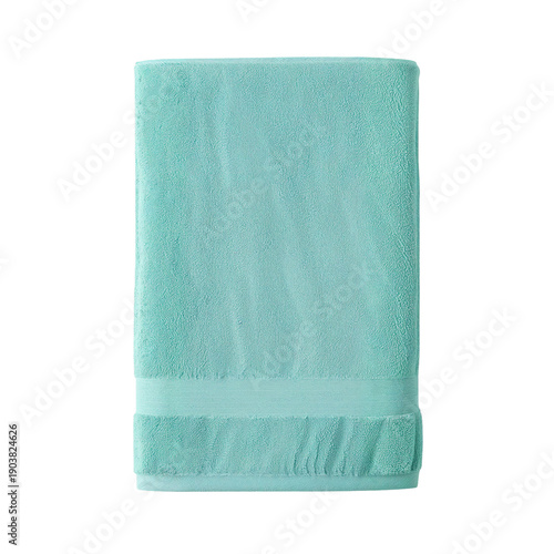 Soft Aqua Towels Stacked Neatly on a Flat Surface for Home Use After Bathing ...