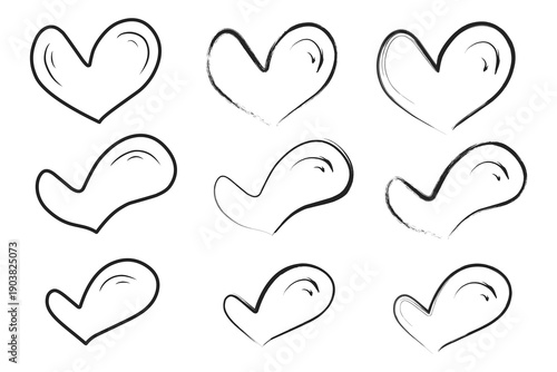 Vector illustration of a romantic red heart shape made of hearts for Valentine's Day decoration, featuring a symbolic pattern of passion and love in a creative art design