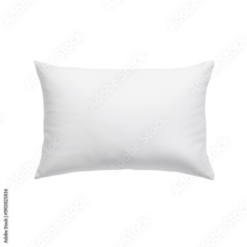 Soft White Pillow Placed on a Plain Background for Display in a Home Decor Se...