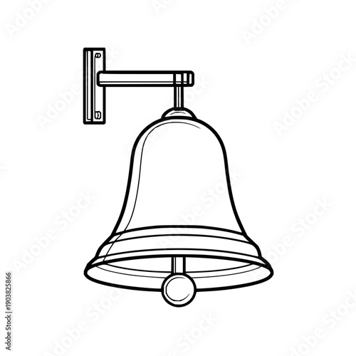 Black Bell Hanging on Wall Mount