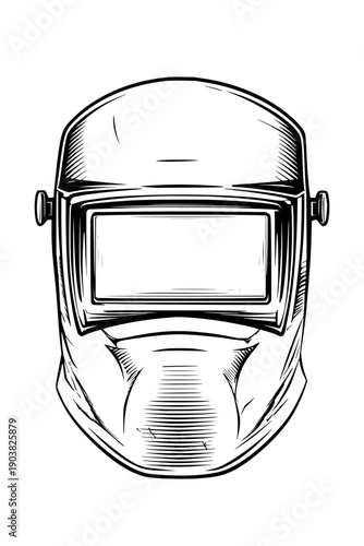 Welding Helmet Front View Isolated on White