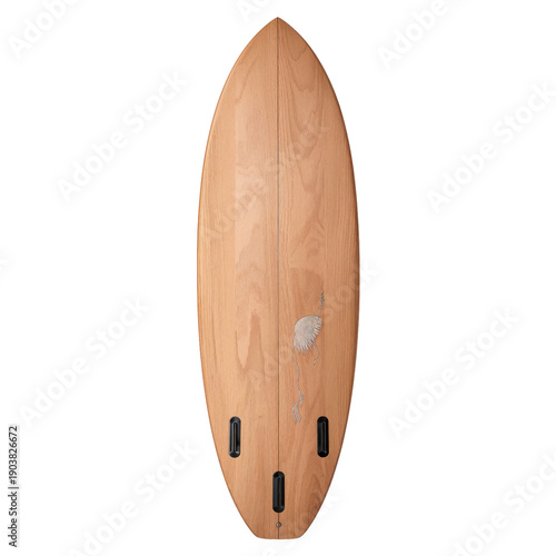 Crafted Wooden Surfboard Designed for Riding Waves at the Beach in Warm Weather