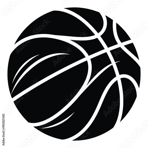 Black and white basketball silhouette monochrome sports ball desig