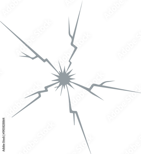 Cracked Grey Starburst Design Visual Element for Impact and Emphasis