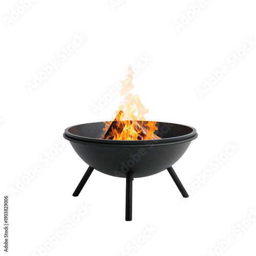 Outdoor Fire Pit With Flames and Smoke in a Backyard Setting During Evening