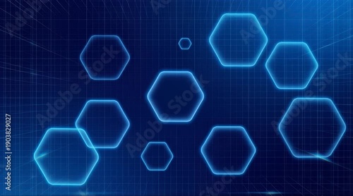 Hexagonal Shapes in Technology Environment with Futuristic Graphic Elements