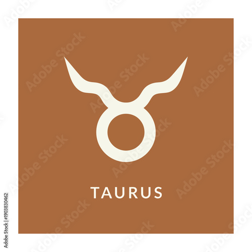 Taurus Zodiac Sign Symbol Illustration Design.