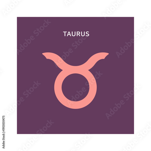 Taurus Zodiac Symbol Pink Icon Design.