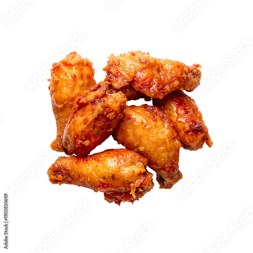 Crispy Chicken Wings Stacked on a White Background Ready for a Meal or Snack ...